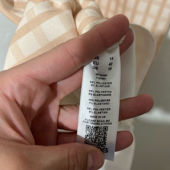 NWT ASOS Cami Faux Wrap Gingham Butter Yellow Mini Dress Sz 10 - Picture 10 of 12